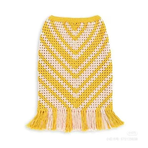 Crochet Summer Vest and Yellow Skirt Flat Charts with Stitch Key