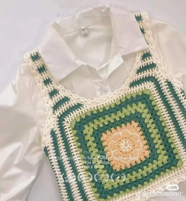 Crochet Summer Vest and Yellow Skirt Flat Charts with Stitch Key