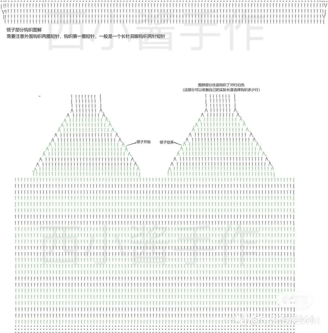 Crochet Summer Vest and Yellow Skirt Flat Charts with Stitch Key