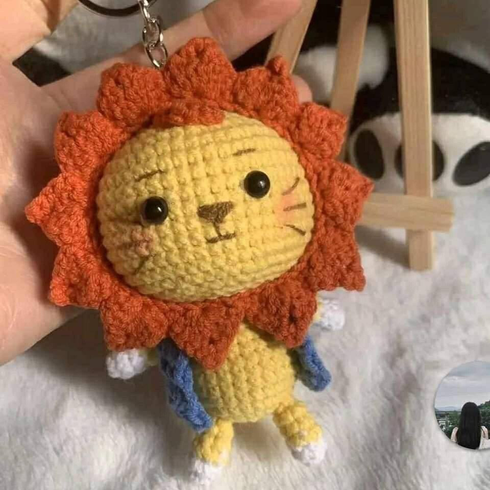 Crochet Sun Lion Keychain Pattern