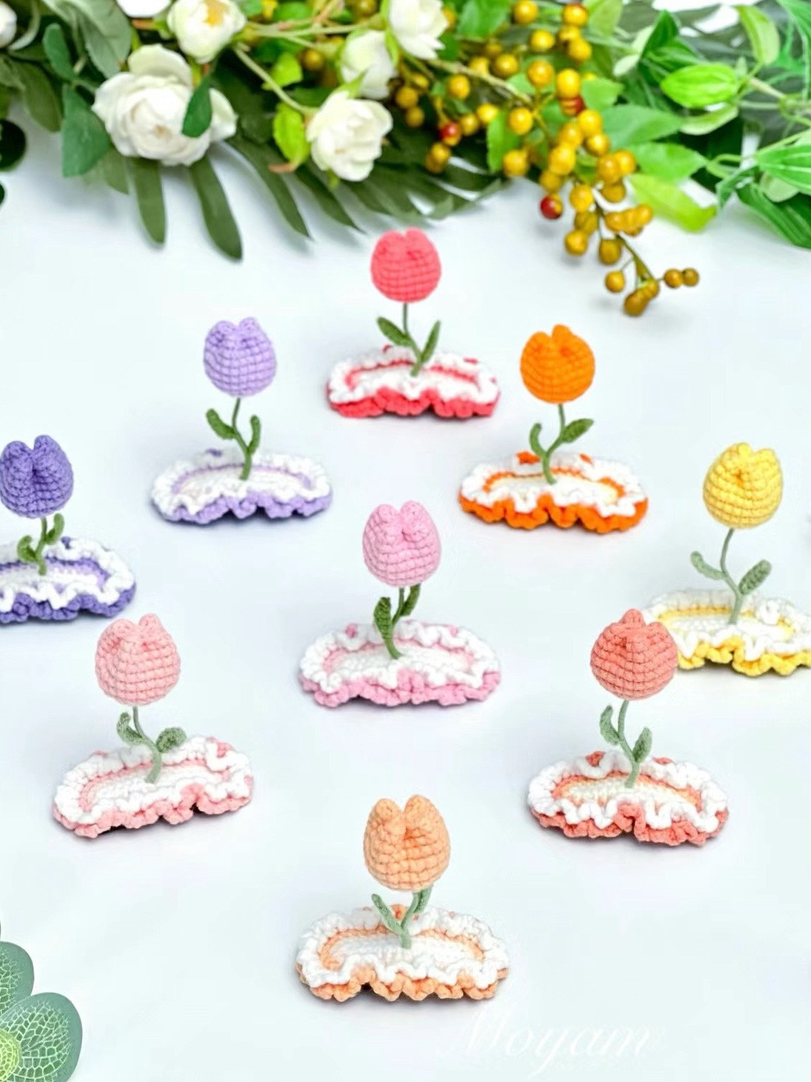 Crochet Sunflower and Tulip Hair Clip Charts