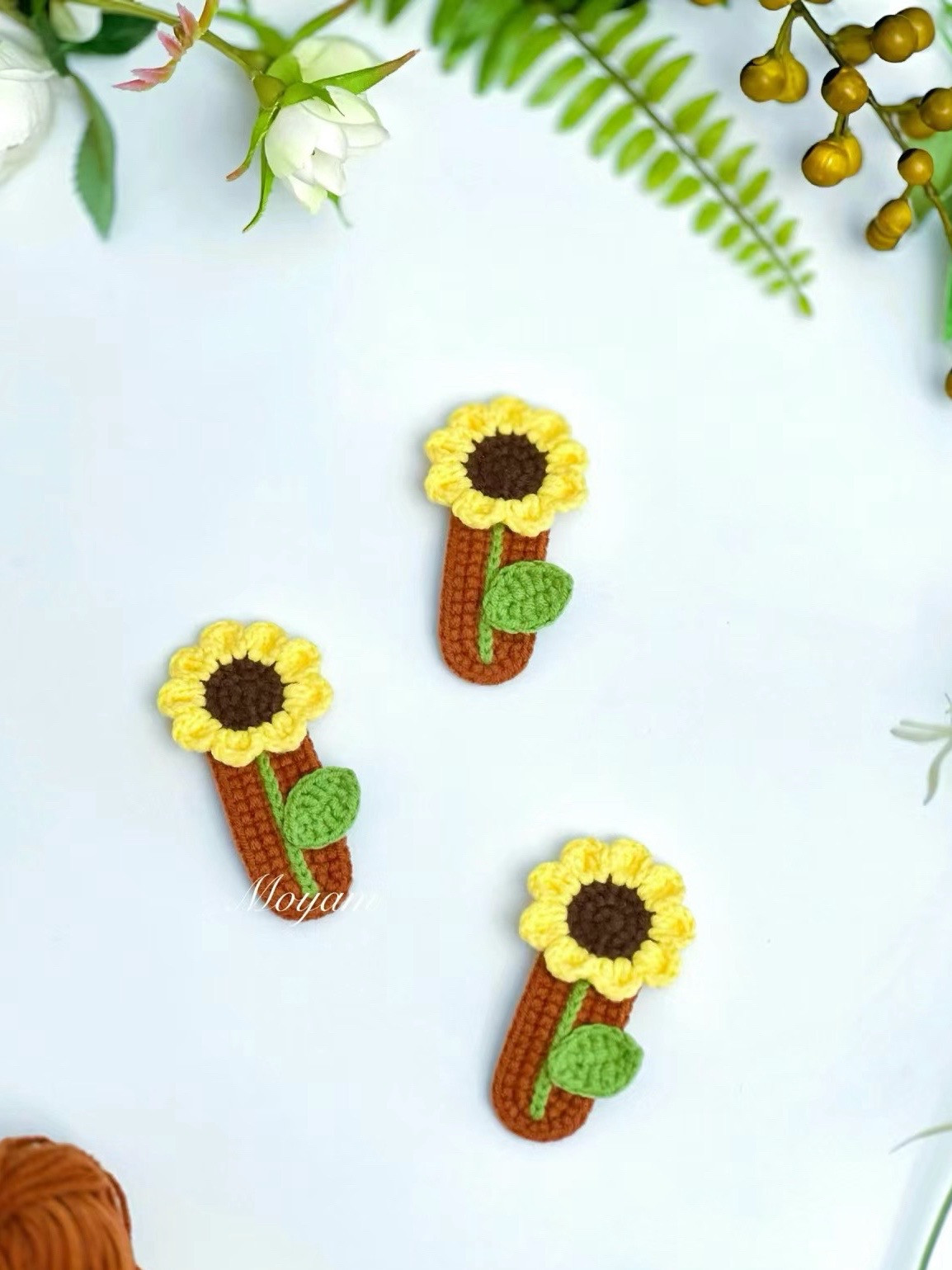 Crochet Sunflower and Tulip Hair Clip Charts