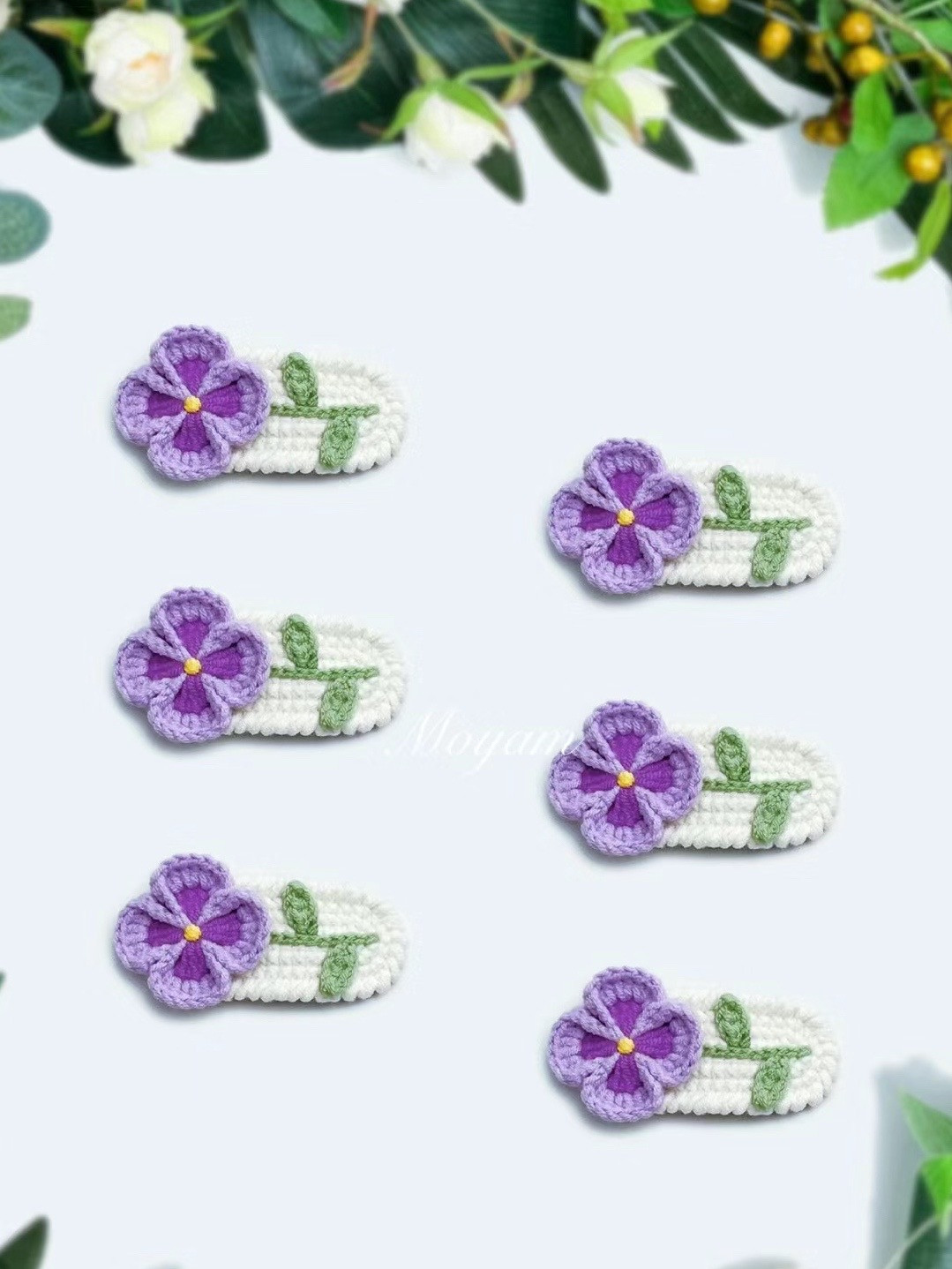 Crochet Sunflower and Tulip Hair Clip Charts