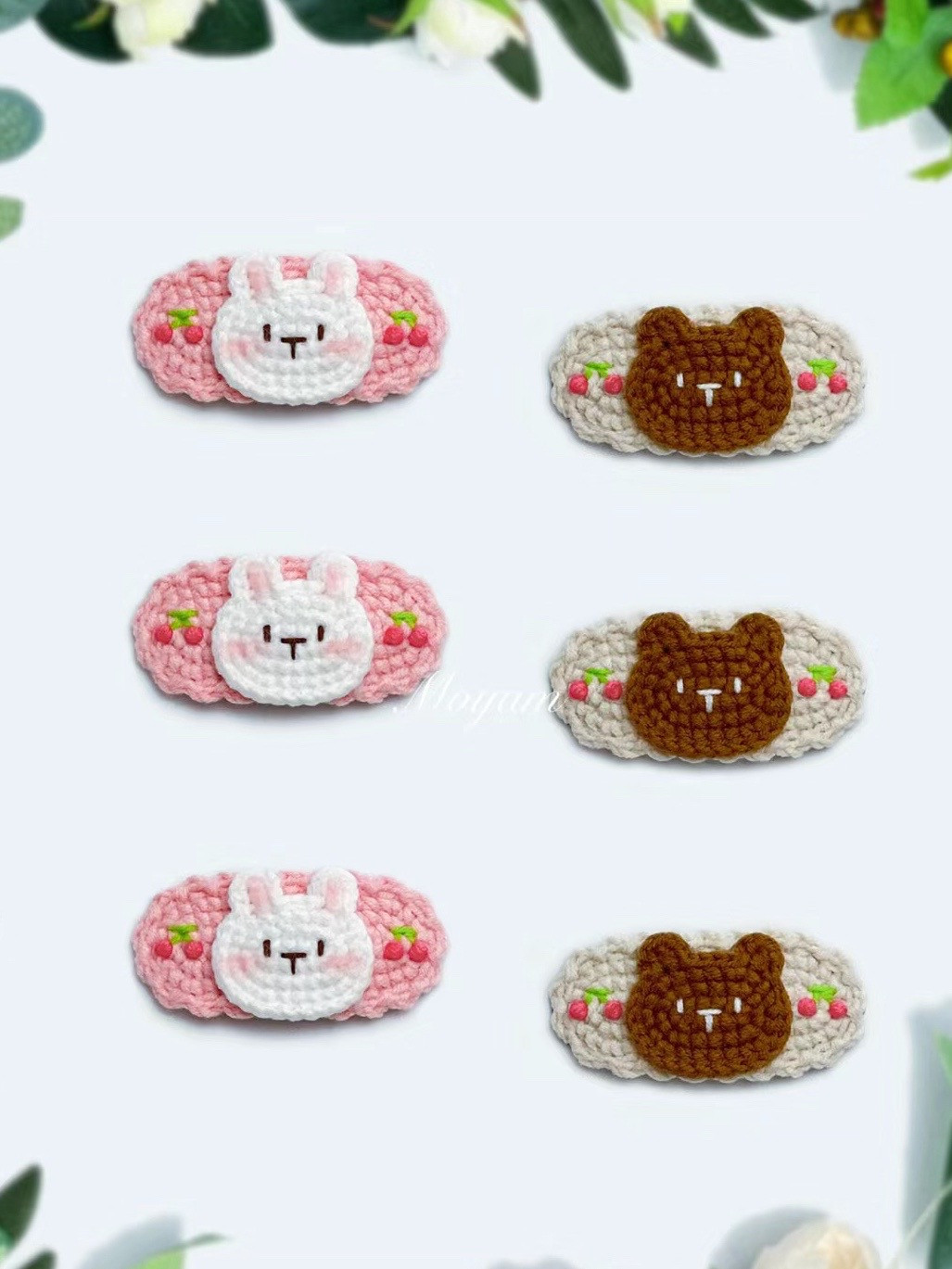 Crochet Sunflower and Tulip Hair Clip Charts