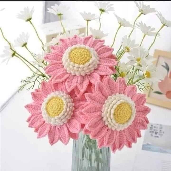 Crochet Sunflower Bouquet Pattern and Chart