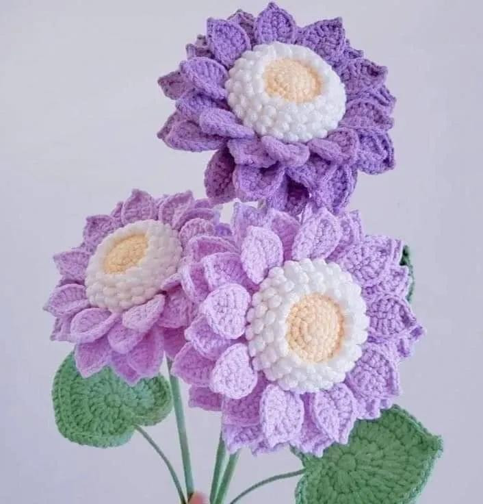 Crochet Sunflower Bouquet Pattern and Chart