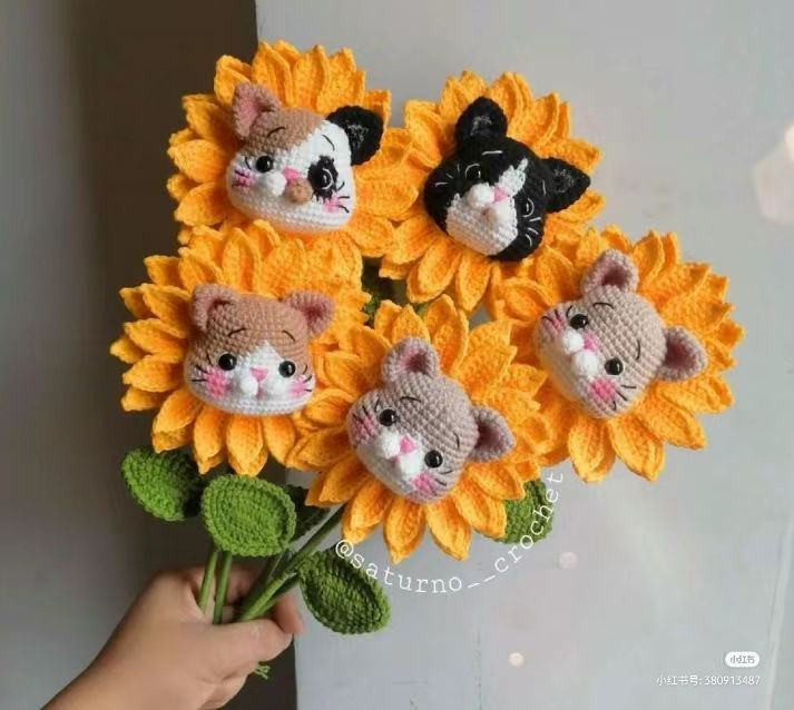 Crochet Sunflower Cat Pattern: Amigurumi Tutorial for Cute Flower Bouquet