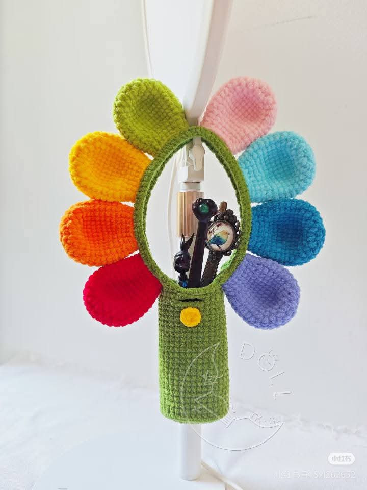 Crochet Sunflower Fan Case Pattern Chart Tutorial