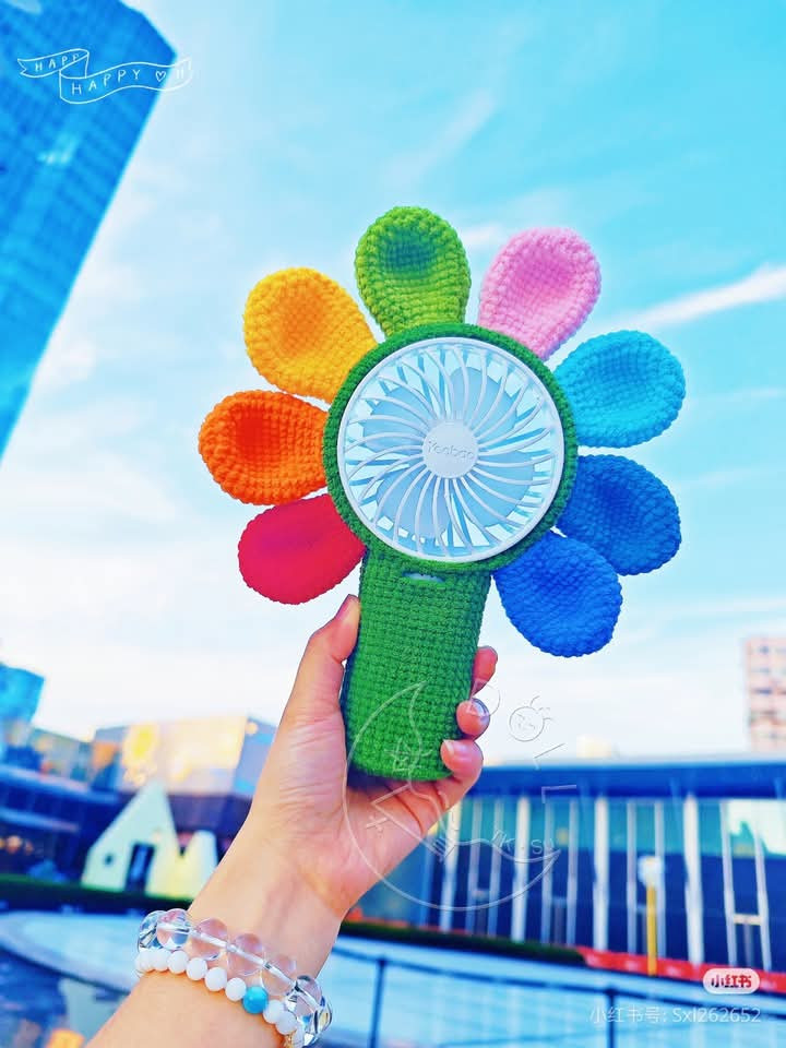 Crochet Sunflower Fan Case Pattern Chart Tutorial