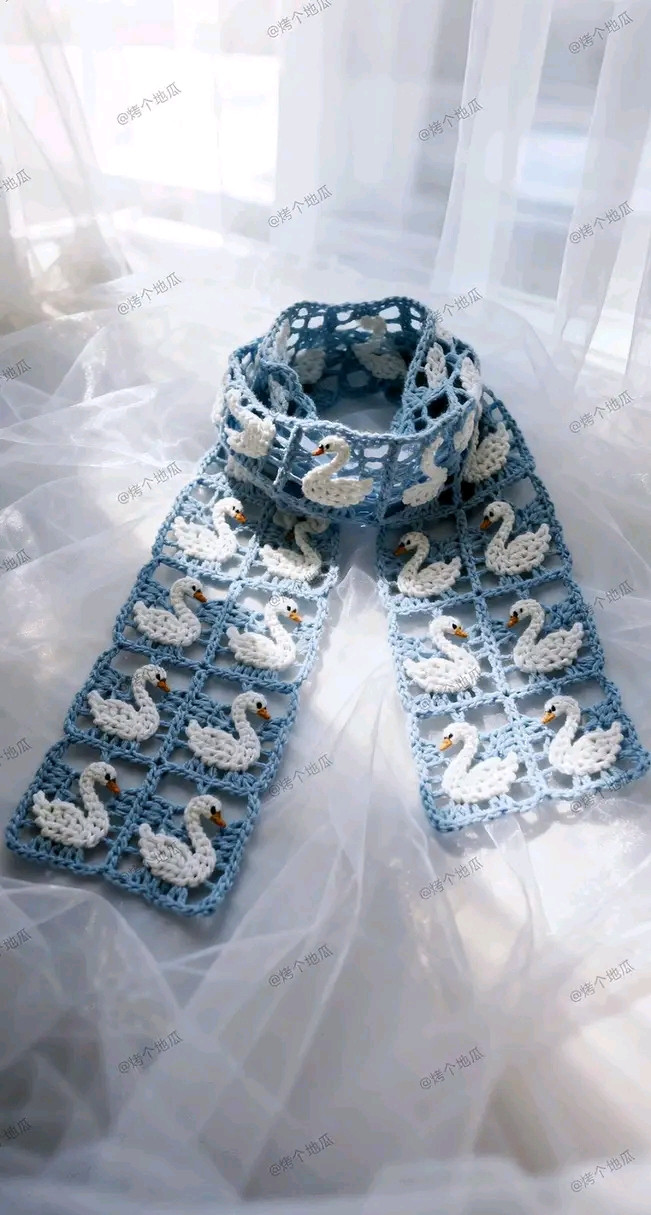 Crochet Swan Scarf Free Pattern Chart Tutorial