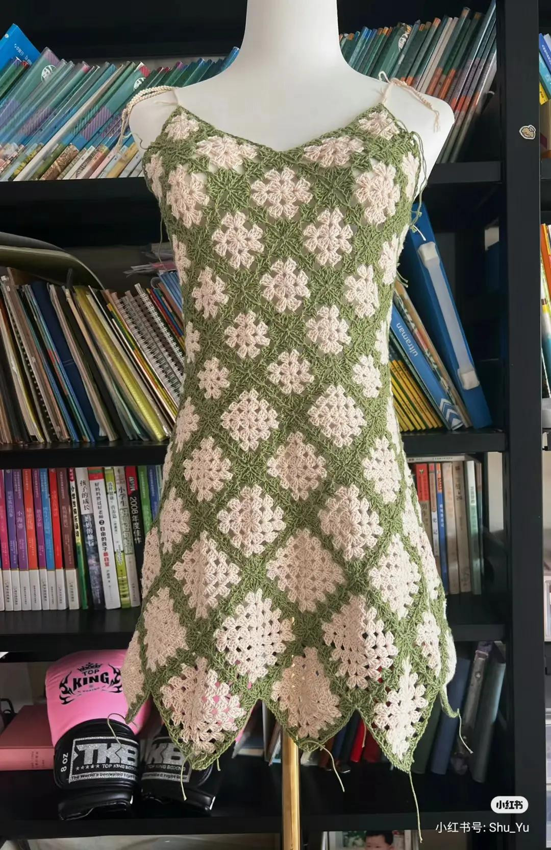 Crochet Sweater and Dress Patterns: Textured Orange Top, Pastel Zigzag Vest, Green Granny Square Dress