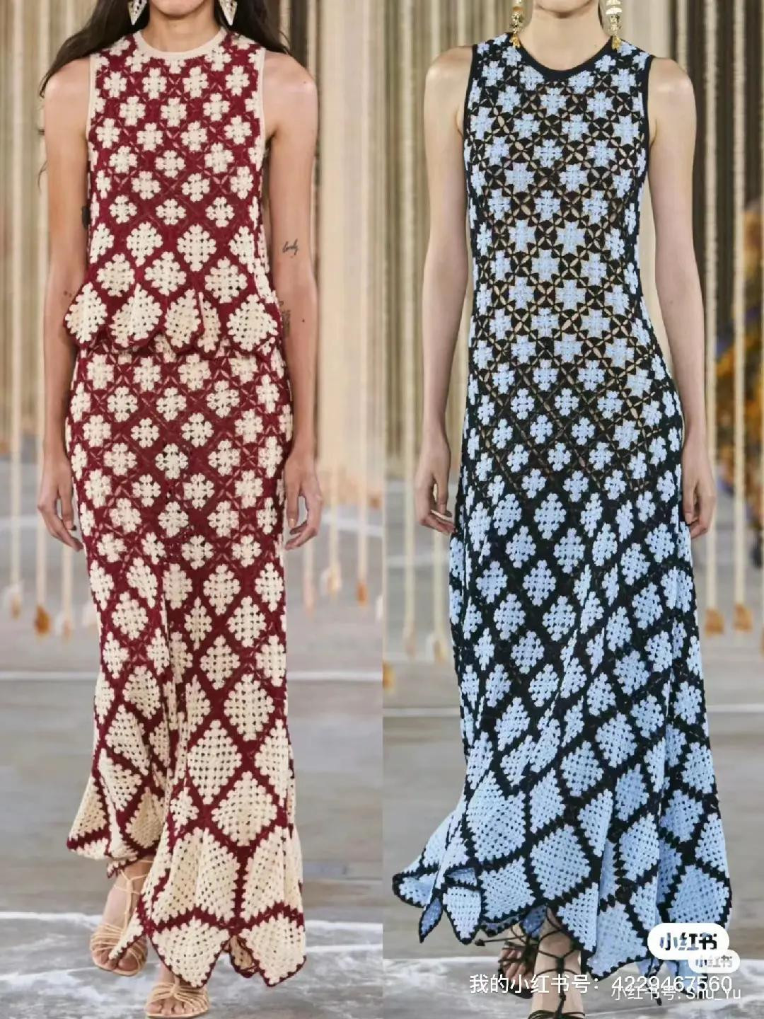 Crochet Sweater and Dress Patterns: Textured Orange Top, Pastel Zigzag Vest, Green Granny Square Dress