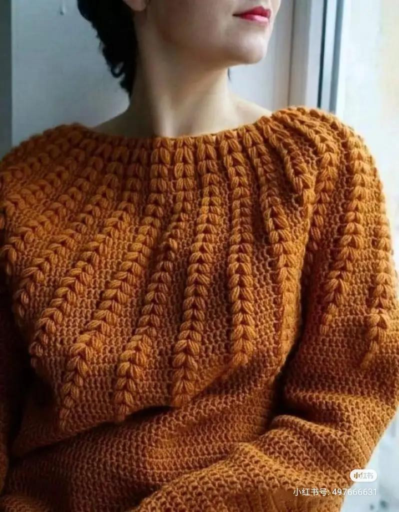 Crochet Sweater and Dress Patterns: Textured Orange Top, Pastel Zigzag Vest, Green Granny Square Dress