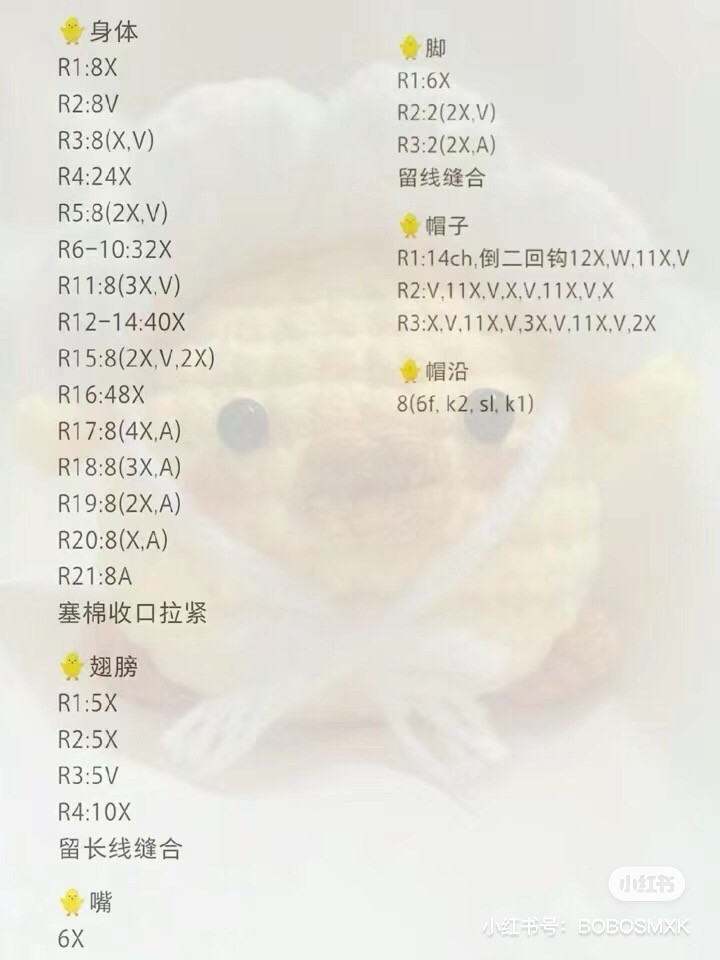 Crochet Sweet Chick Doll Chart Pattern