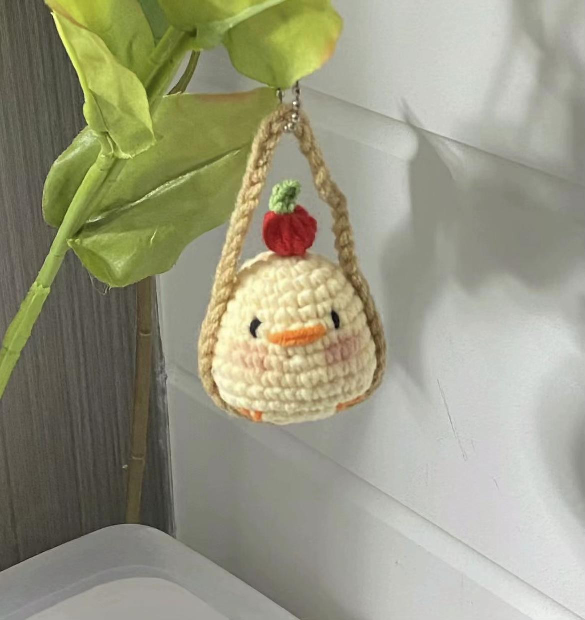 Crochet Swing Chick Pattern with Cherry Detail