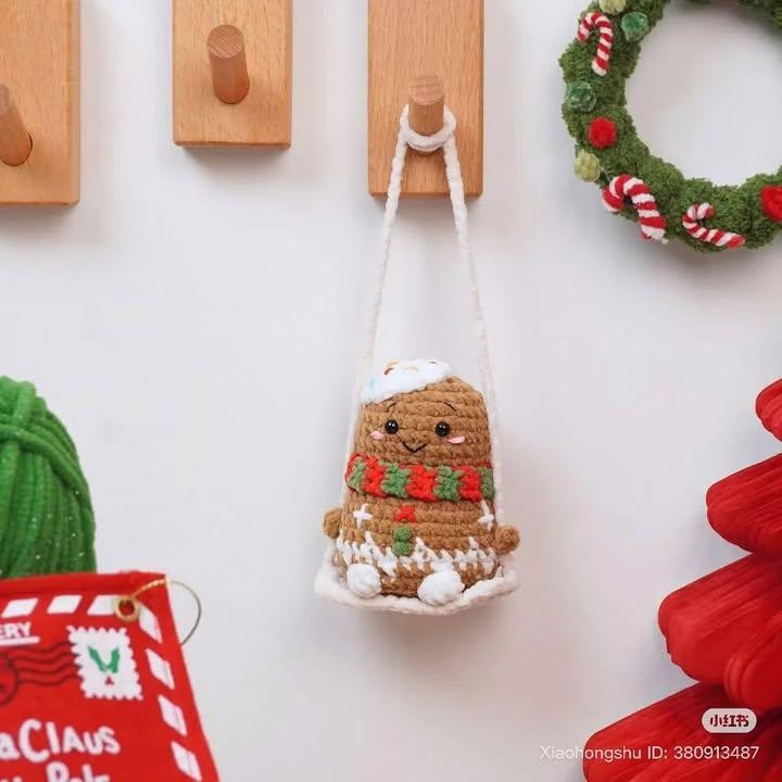Crochet Swing Gingerbread Man Doll Pattern