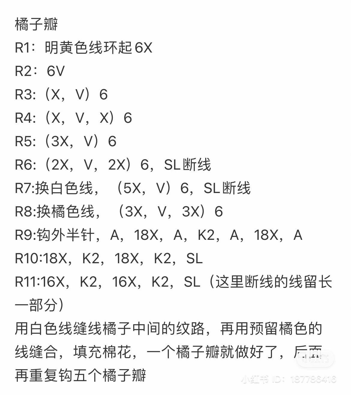 Crochet Tangerine Pattern: Orange Peel and Slices Chart