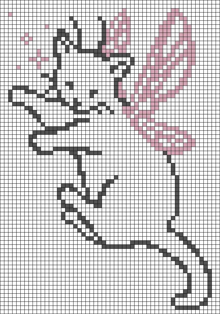 Crochet tapestry patterns featuring cute unicorn, bear with apples, duck and heart designs