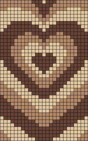 Crochet tapestry patterns featuring cute unicorn, bear with apples, duck and heart designs