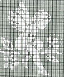 Crochet tapestry patterns featuring star wands, bows, and flowers