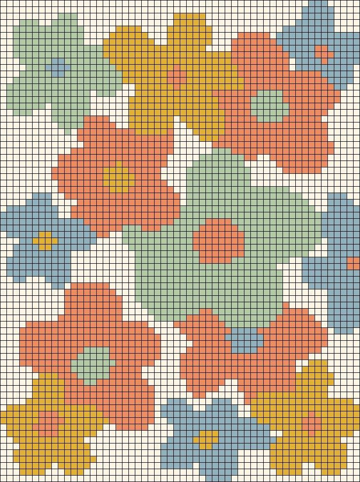 Crochet Tapestry Patterns: Vibrant Floral Designs, Autumn Leaves, Mushrooms, and Botanical Motifs for Pixel Art Stitching