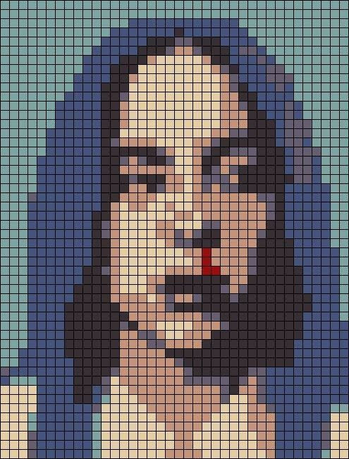 Crochet Tapestry Pixel Charts: Lana Del Rey, Arctic Monkeys, Tyler The Creator, Rolling Stones, Queen, Gorillaz