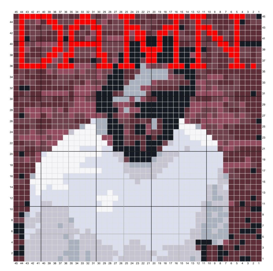 Crochet Tapestry Pixel Charts: Lana Del Rey, Arctic Monkeys, Tyler The Creator, Rolling Stones, Queen, Gorillaz