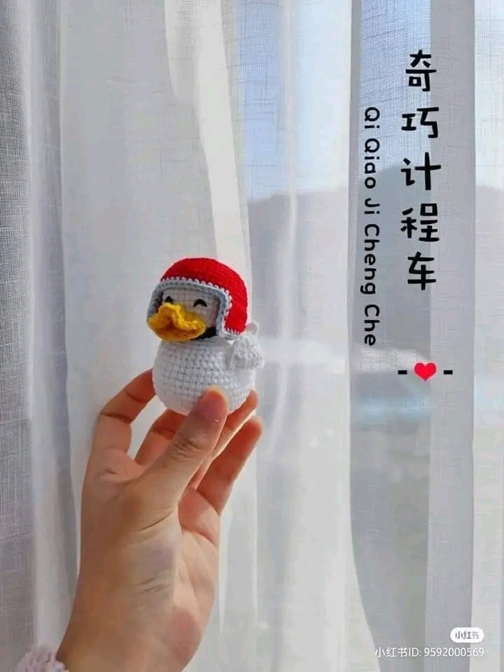 Crochet Taxi Driver Duck Amigurumi Pattern Chart