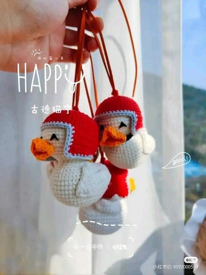 Crochet Taxi Driver Duck Amigurumi Pattern Chart