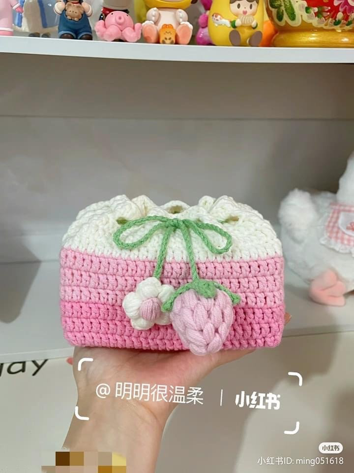 Crochet Tissue Box Patterns: Hamtaro, Strawberry & Panda