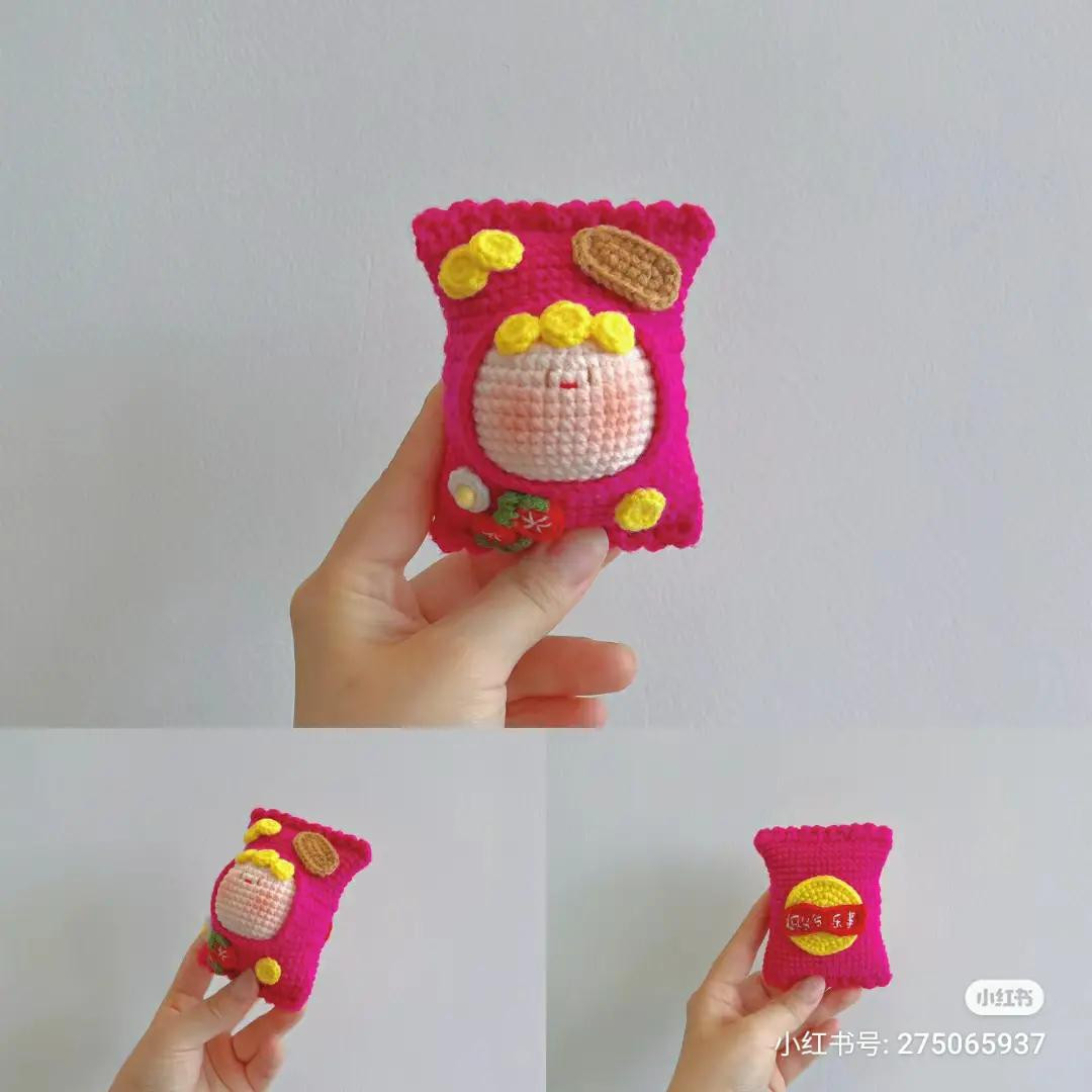 Crochet Tomato Flavor Potato Chip Dumpling Doll Tutorial Pattern
