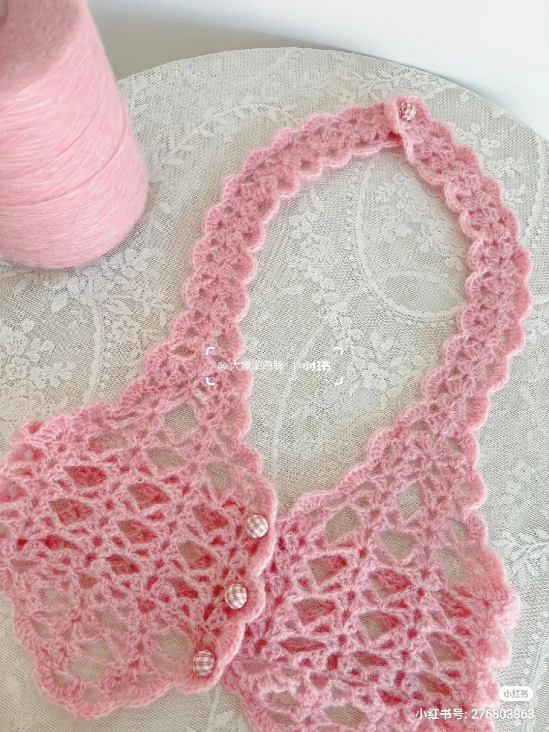 Crochet Top Chart with Bow Detail and Wavy Shell Stitch Bag Pattern