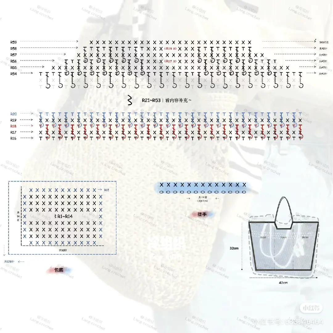Crochet Tote Bag and Granny Square Crossbody Bag Patterns with Charts