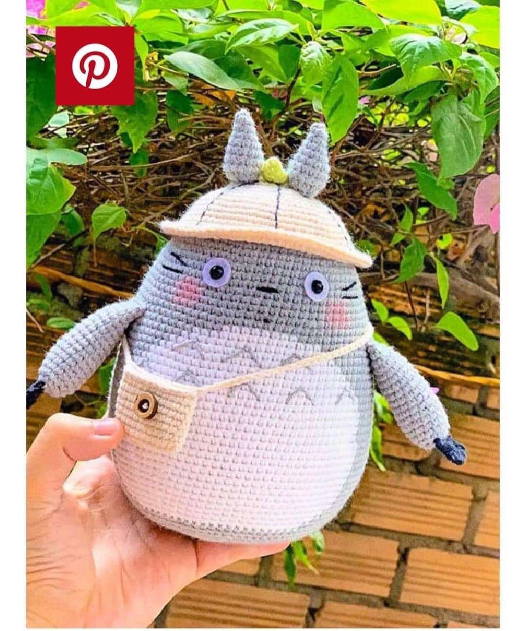 Crochet Totoro Amigurumi Pattern Chart with Hat and Satchel