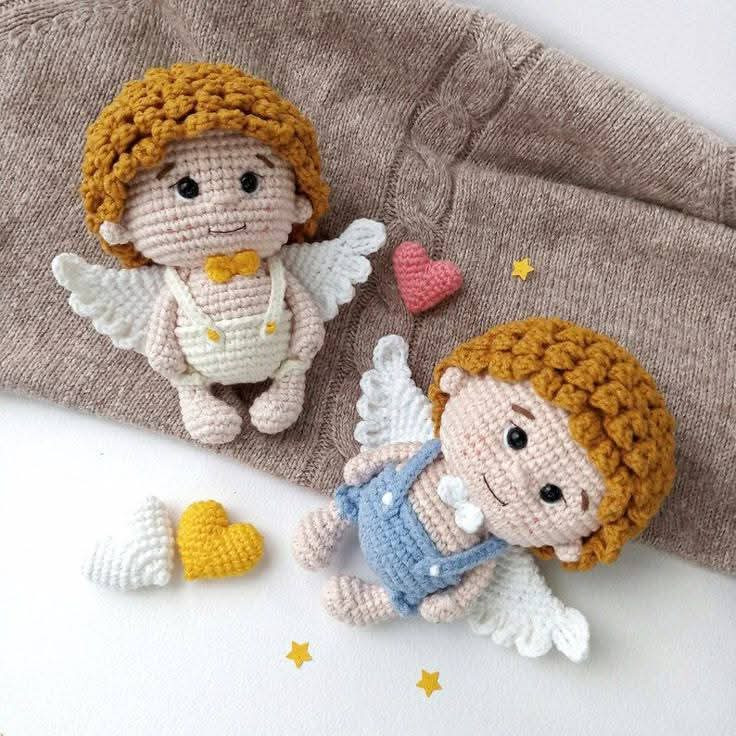 Crochet Toy Pattern: Angel (Cupid) Doll with Wings
