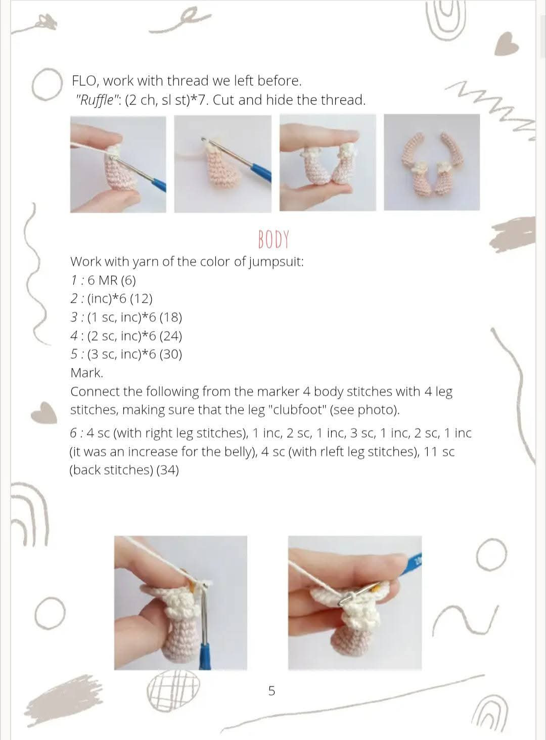 Crochet Toy Pattern: Angel (Cupid) Doll with Wings