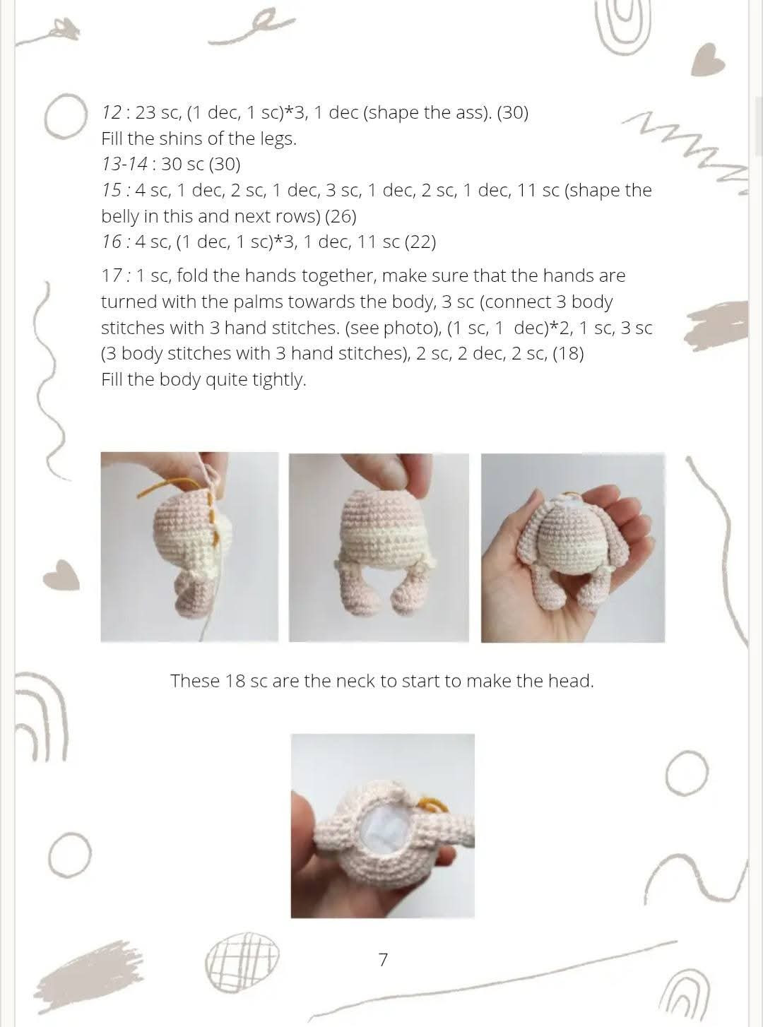Crochet Toy Pattern: Angel (Cupid) Doll with Wings