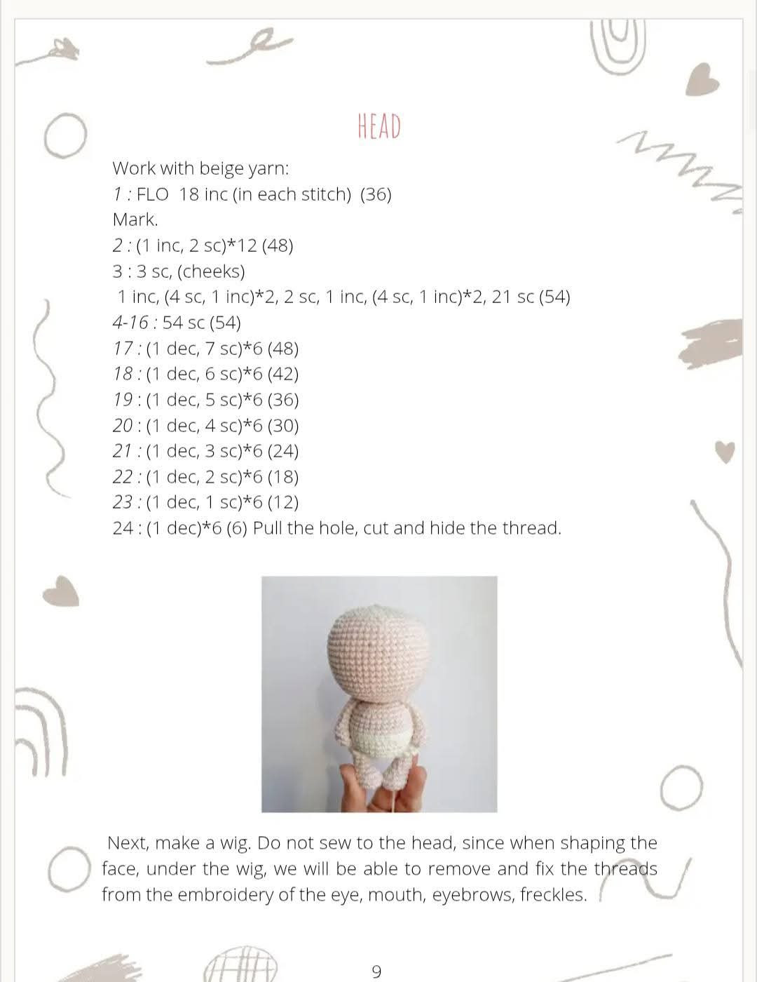 Crochet Toy Pattern: Angel (Cupid) Doll with Wings