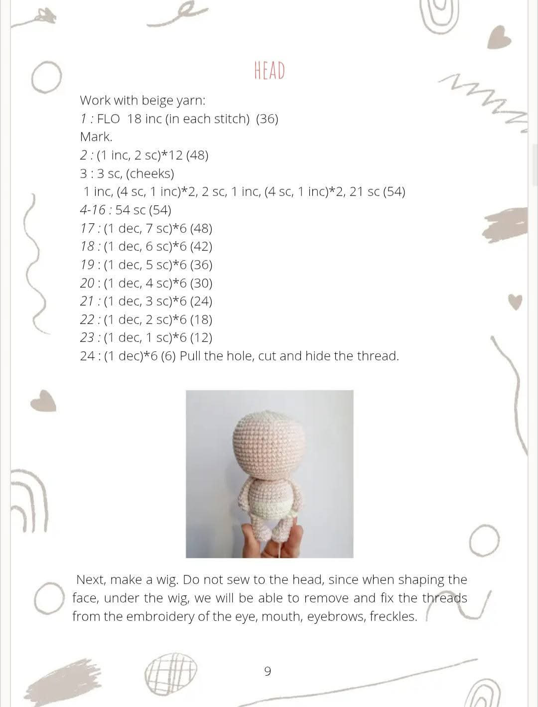 Crochet Toy Pattern: Angel (Cupid) Doll with Wings