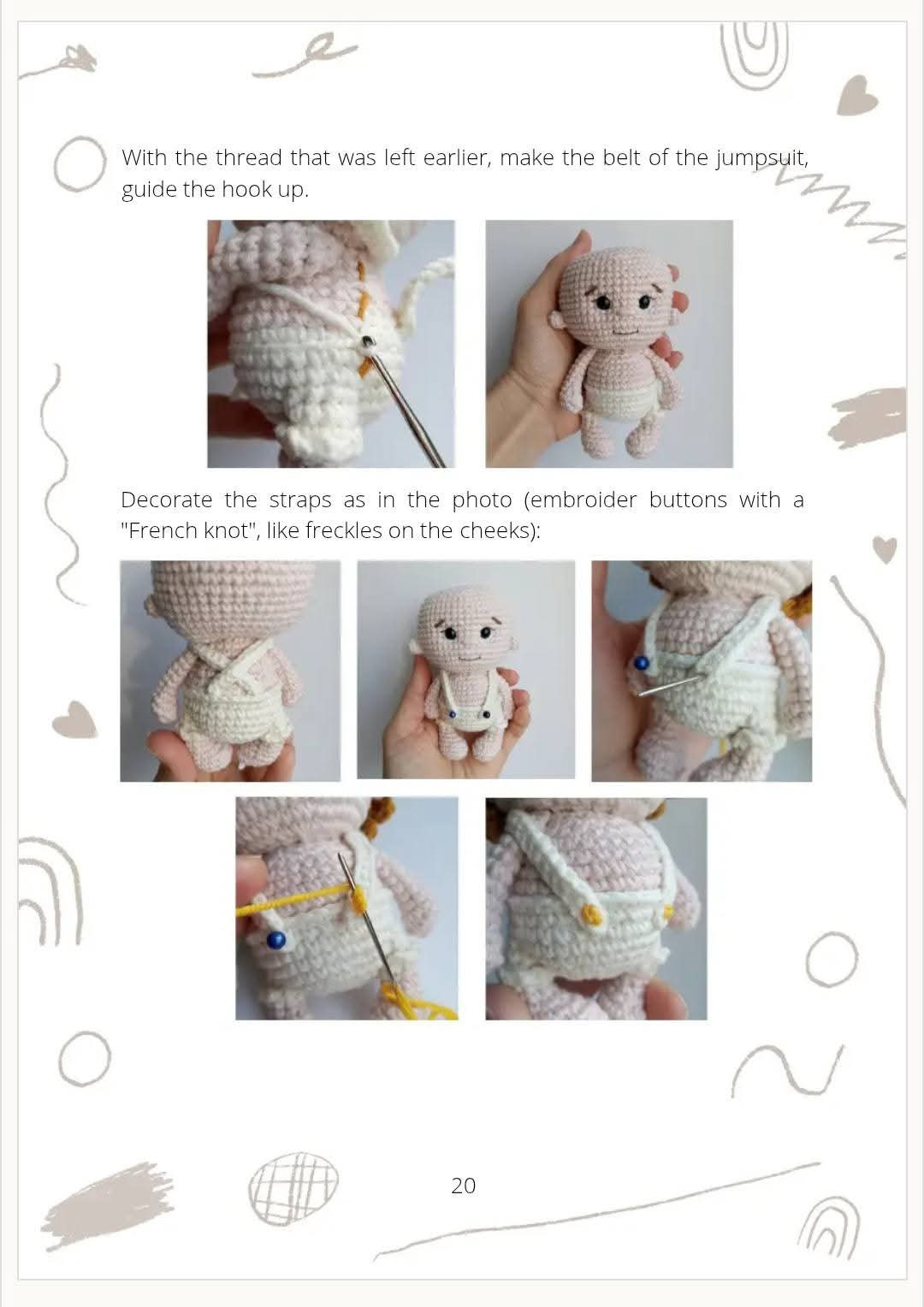 Crochet Toy Pattern: Angel (Cupid) Doll with Wings