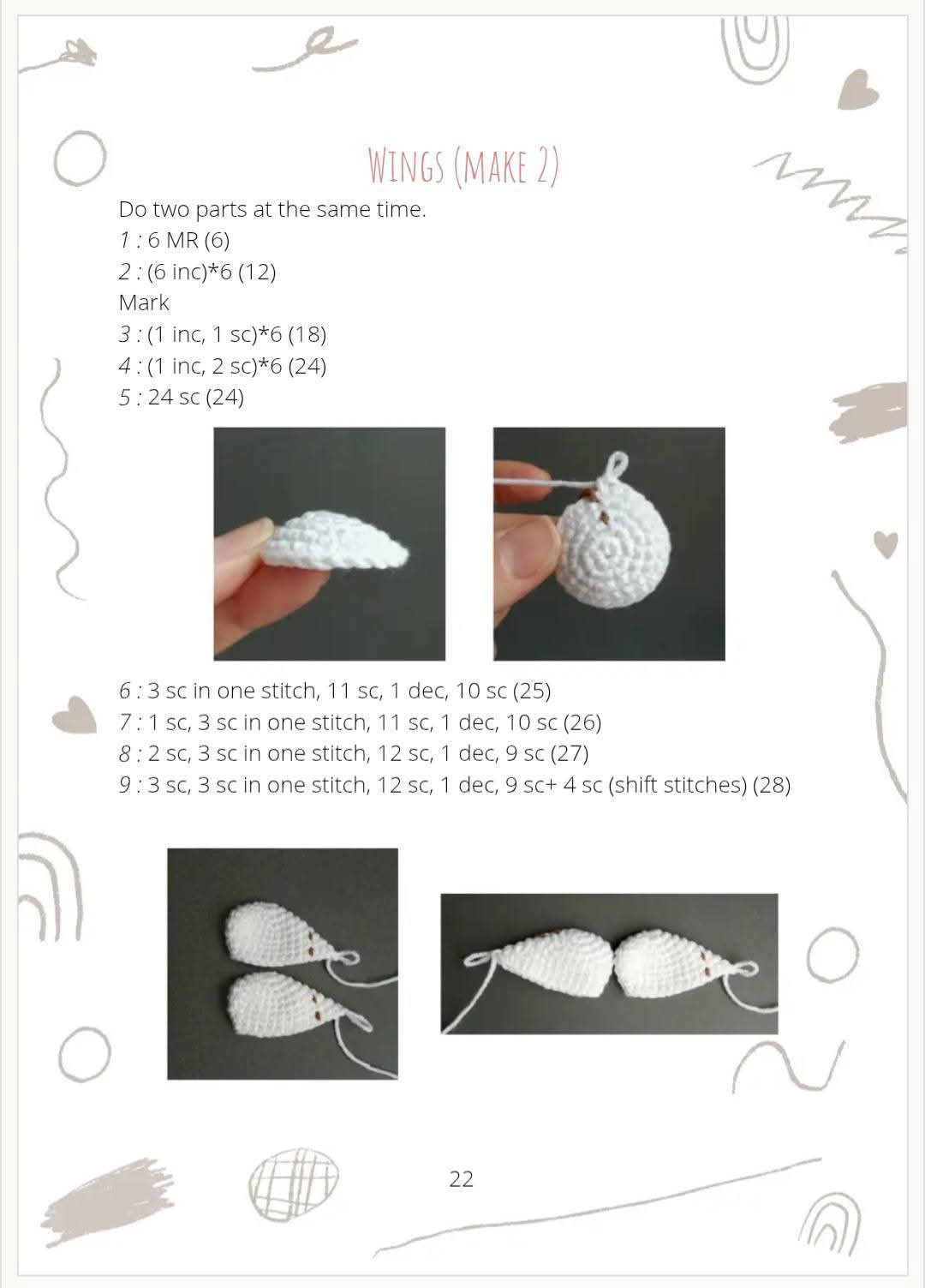 Crochet Toy Pattern: Angel (Cupid) Doll with Wings