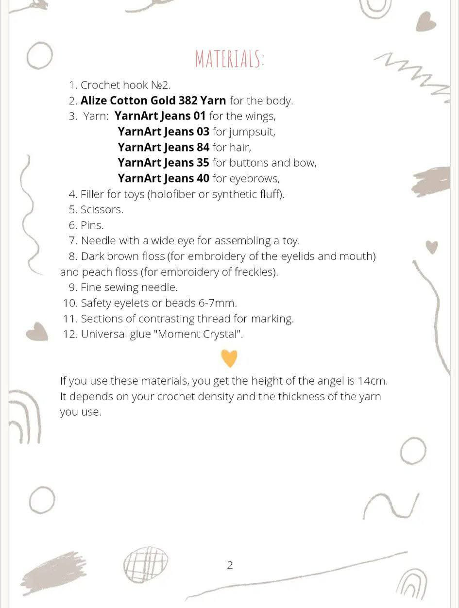 Crochet Toy Pattern: Angel (Cupid) Doll with Wings