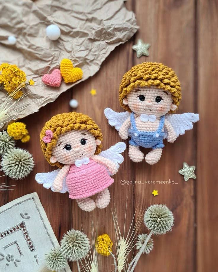 Crochet Toy Pattern: Angel (Cupid) Doll with Wings