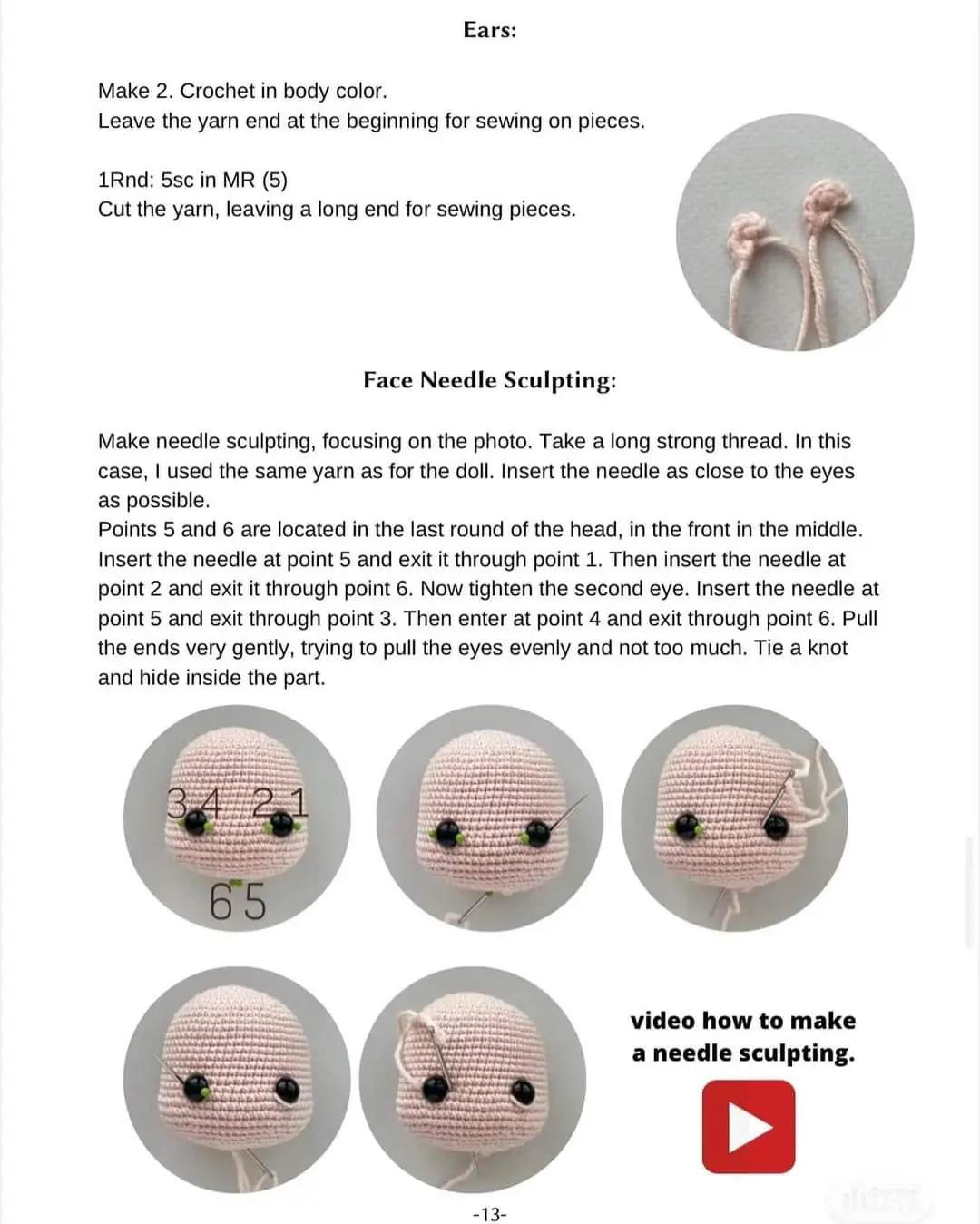 Crochet Toy Pattern 'Doll Martha' - Amigurumi Doll with Pink Dress and Cream Hair