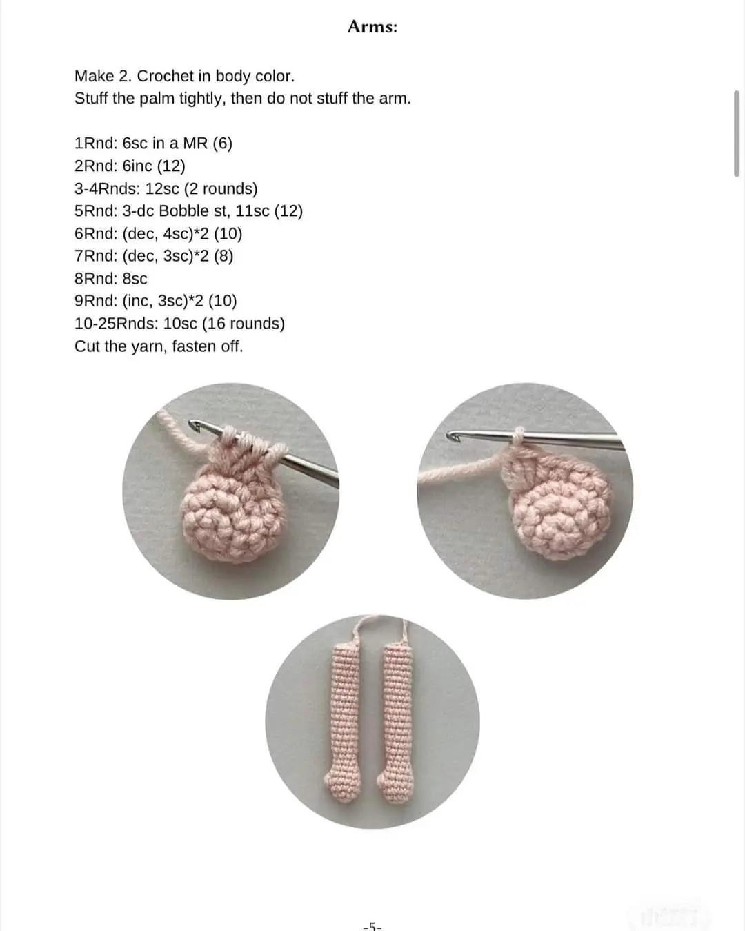 Crochet Toy Pattern 'Doll Martha' - Amigurumi Doll with Pink Dress and Cream Hair