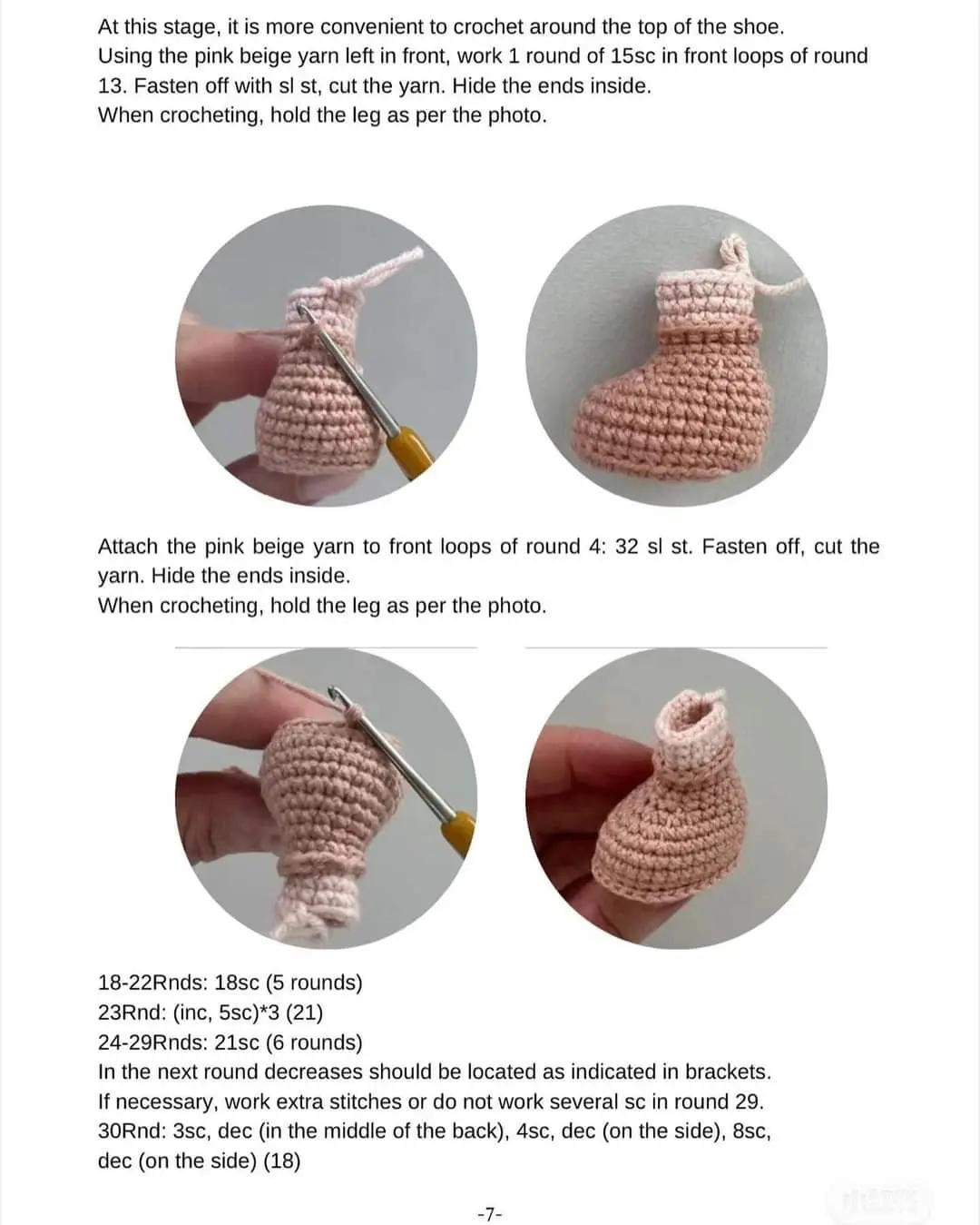 Crochet Toy Pattern 'Doll Martha' - Amigurumi Doll with Pink Dress and Cream Hair