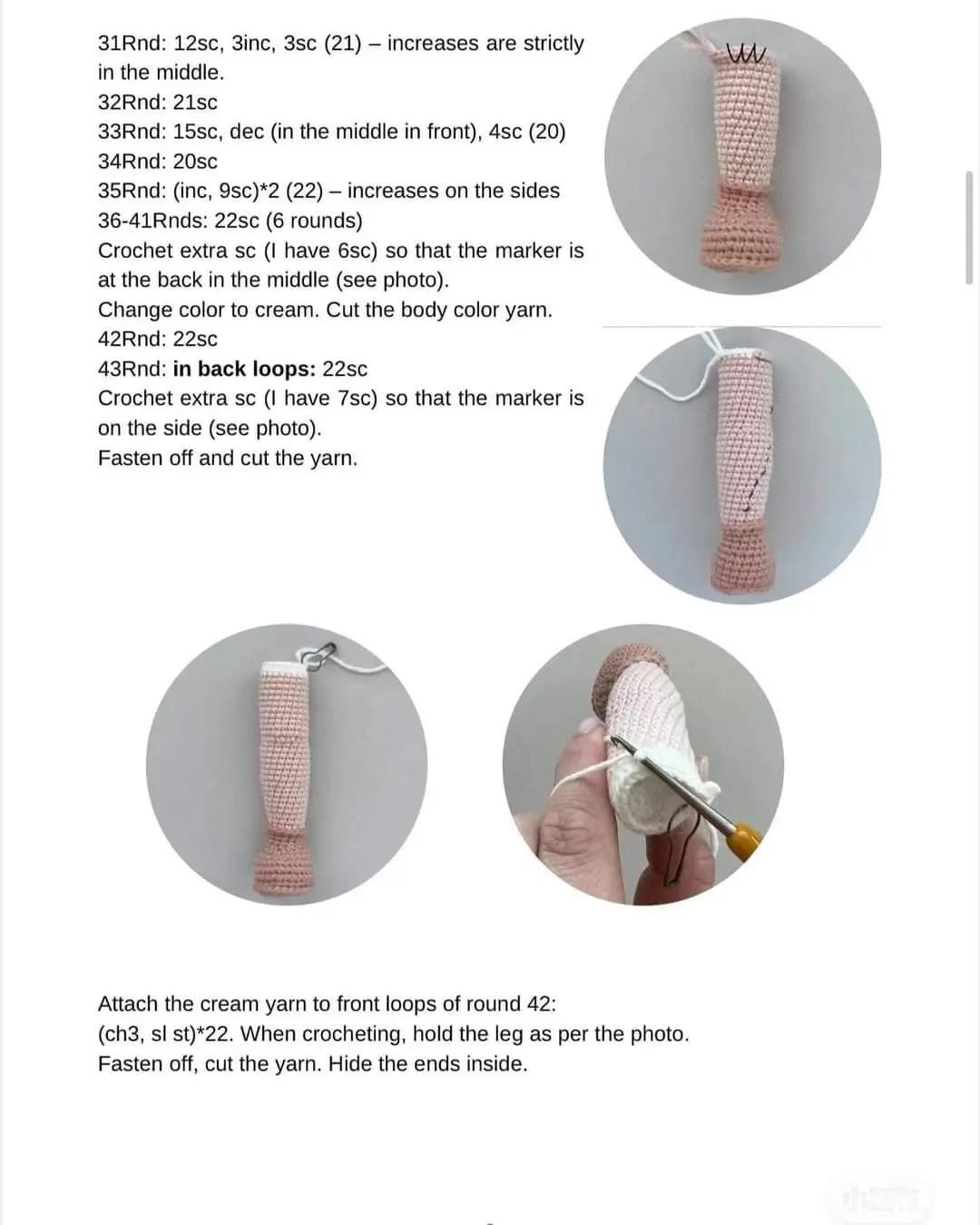 Crochet Toy Pattern 'Doll Martha' - Amigurumi Doll with Pink Dress and Cream Hair