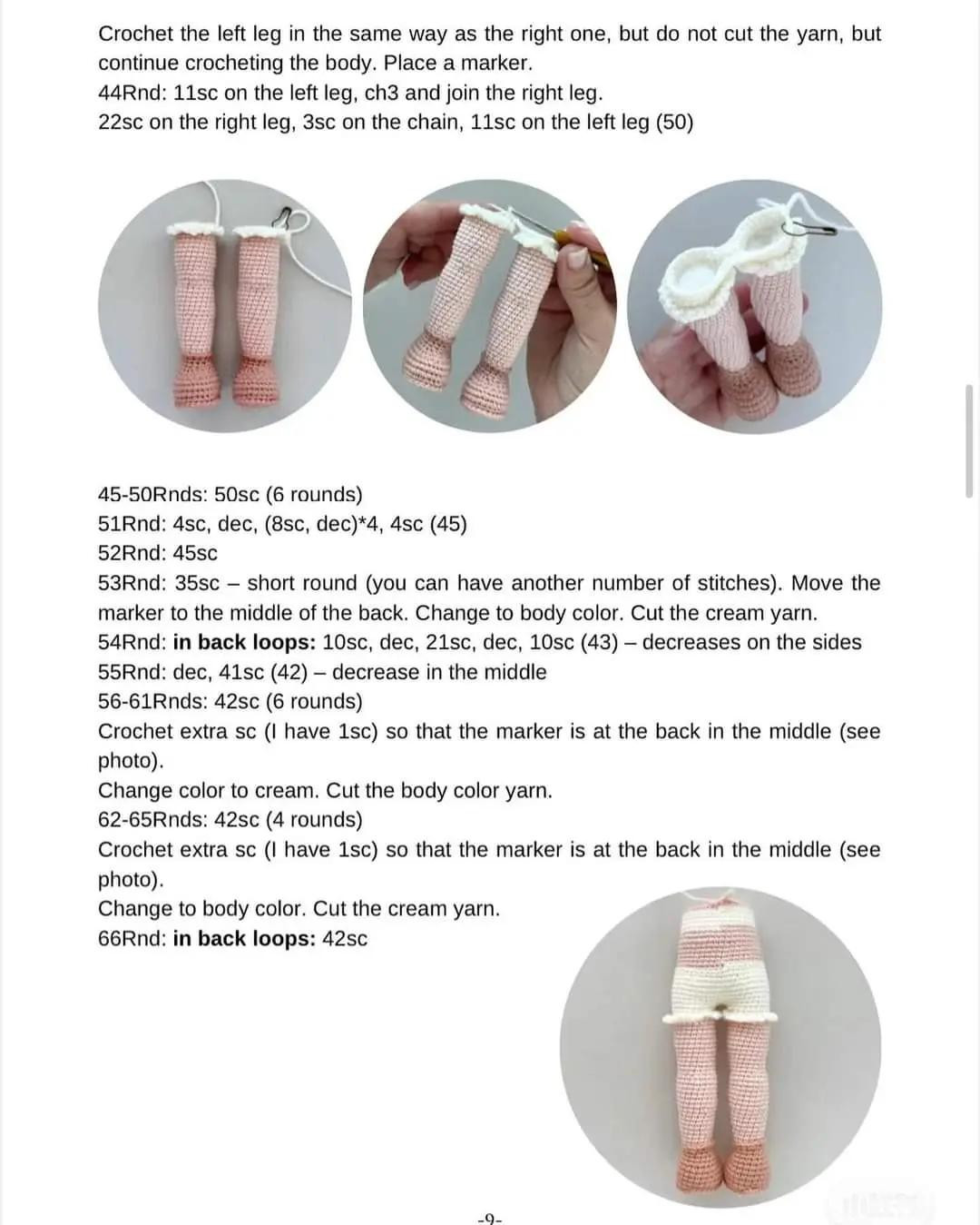 Crochet Toy Pattern 'Doll Martha' - Amigurumi Doll with Pink Dress and Cream Hair