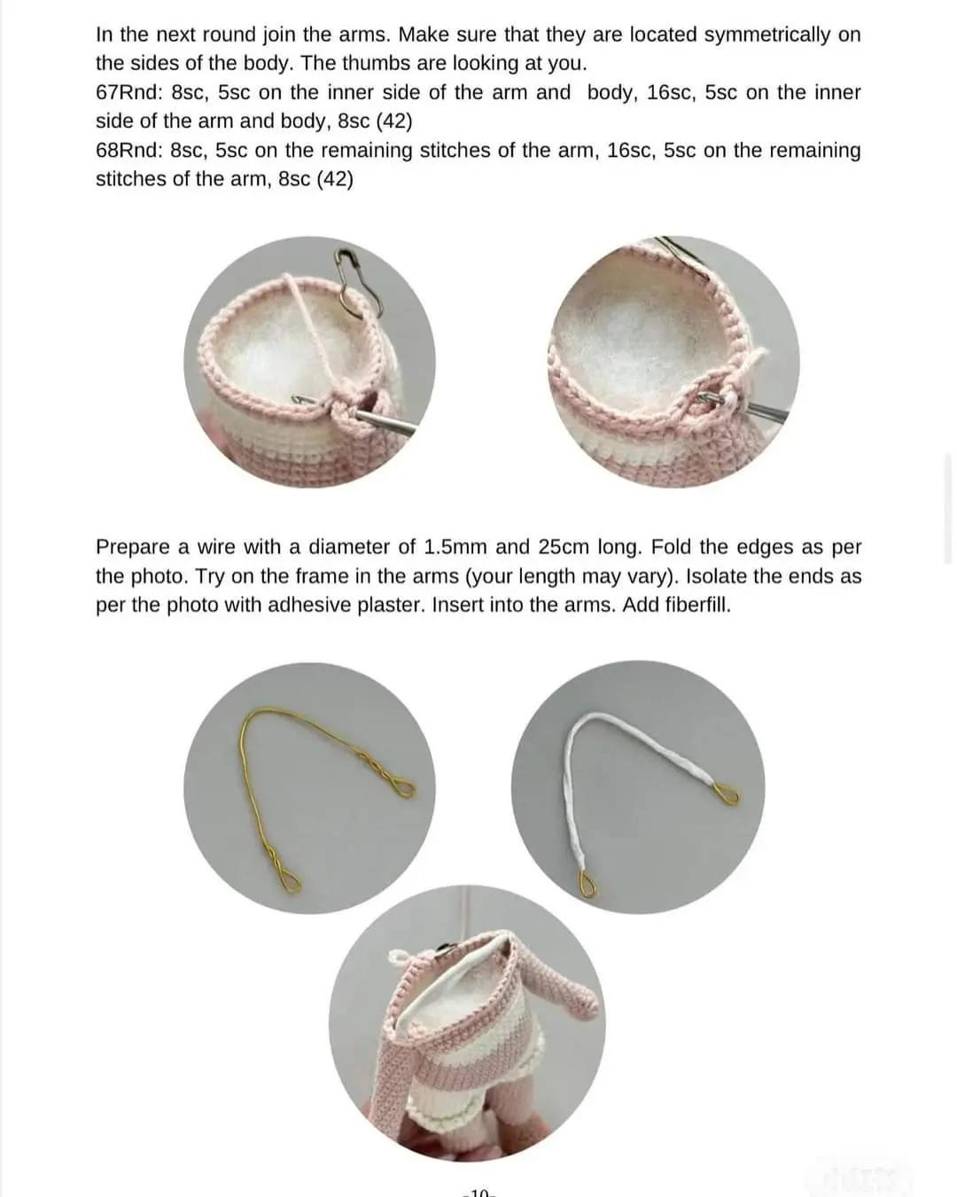 Crochet Toy Pattern 'Doll Martha' - Amigurumi Doll with Pink Dress and Cream Hair