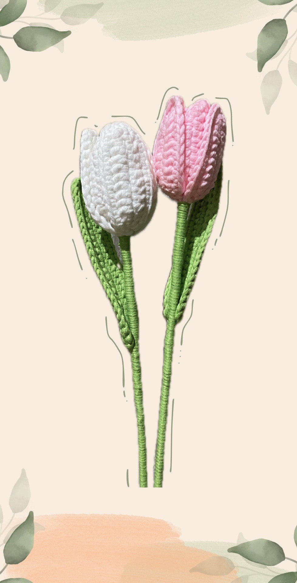 Crochet Tulip Flower Tutorial: Small Petal, Big Petal and Leaf Patterns